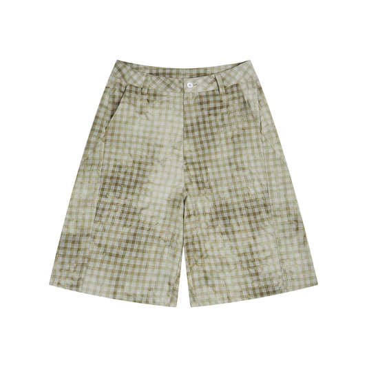 Unisex Vintage Wash Plaid Shorts