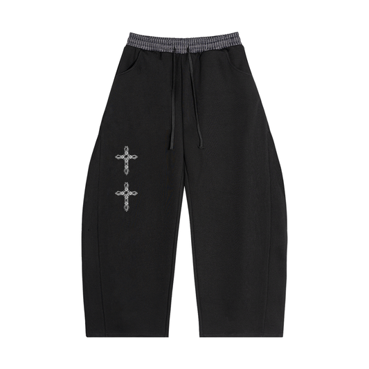 Plaid Waistband Barrel Sweatpants