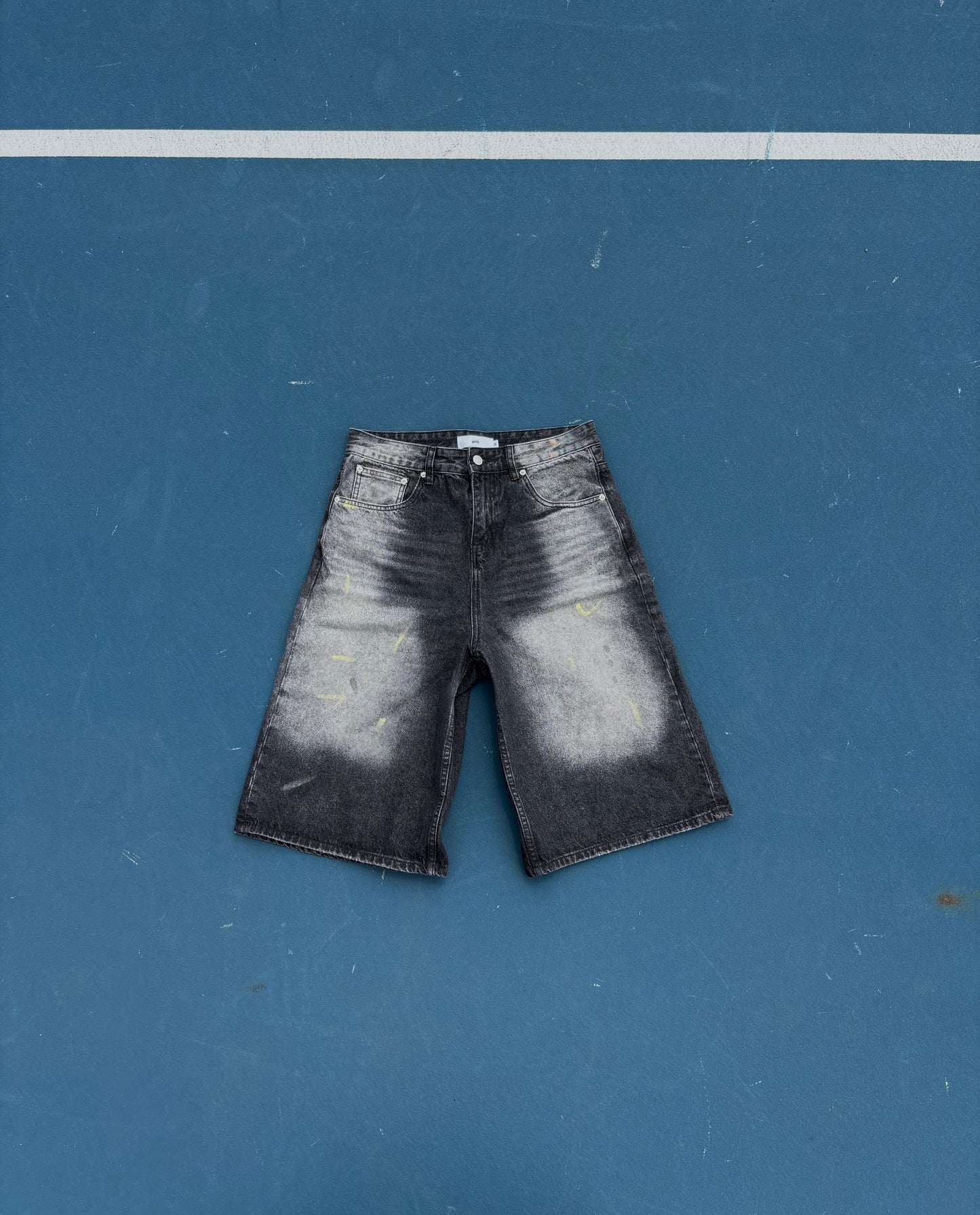 Men’s Vintage Wash Wide Leg Denim Shorts