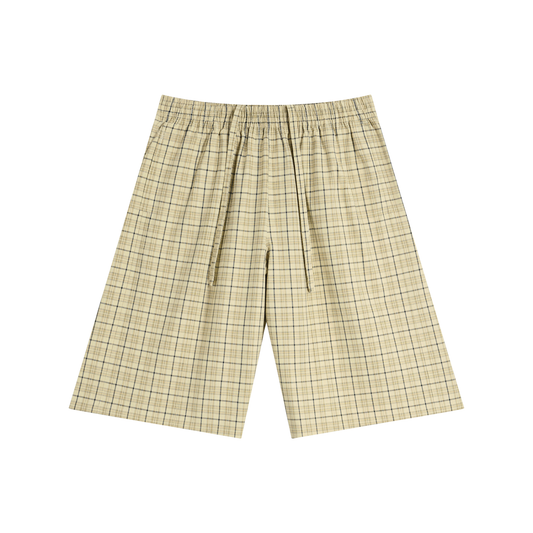 Unisex Plaid Wide Leg Shorts